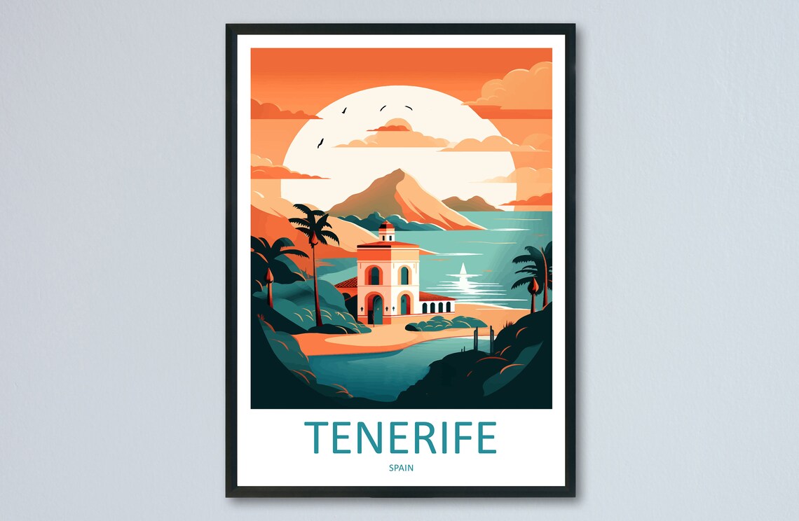 Tenerife Travel Poster, Spain Wall Decor