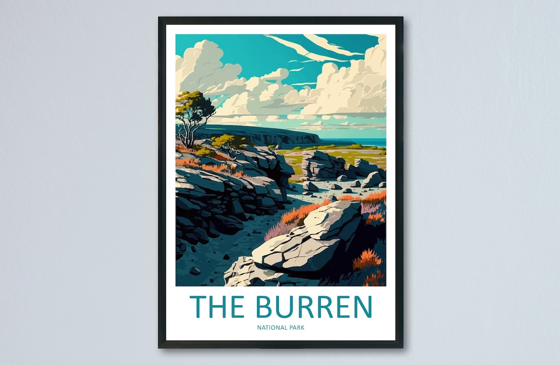 The Burren National Park Travel Poster, Ireland