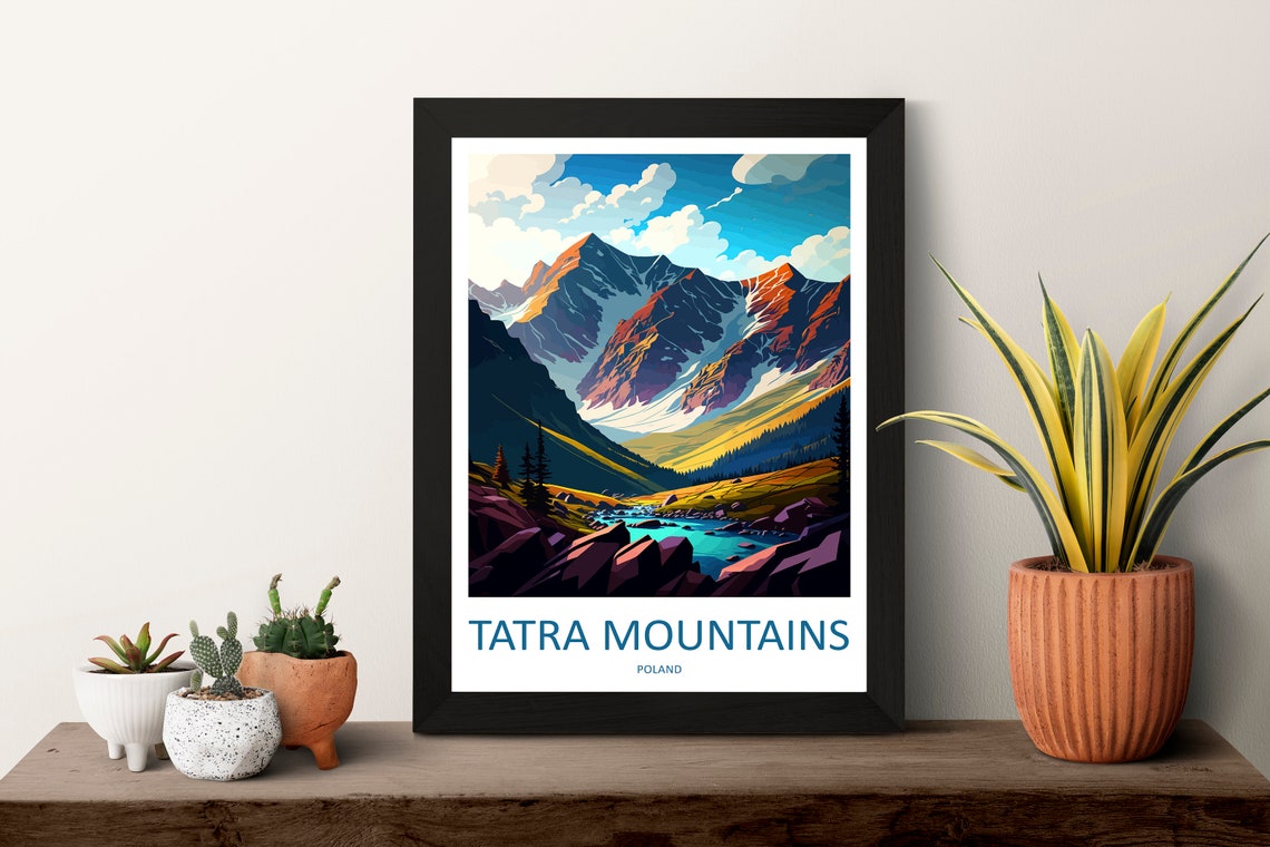 Tatra Mountains Poland Snowy Peaks Alpine Lake Valley View Poster - Image 3