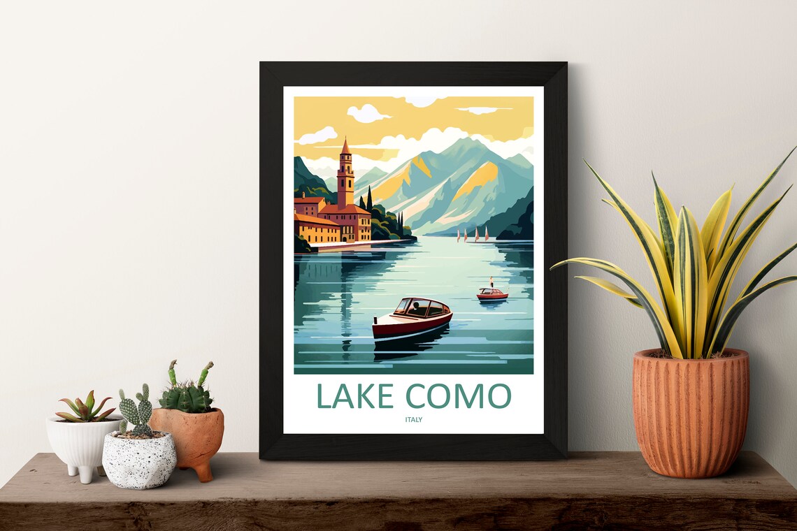 Lake Como Italy Wall Hanging Travel Poster - Image 3