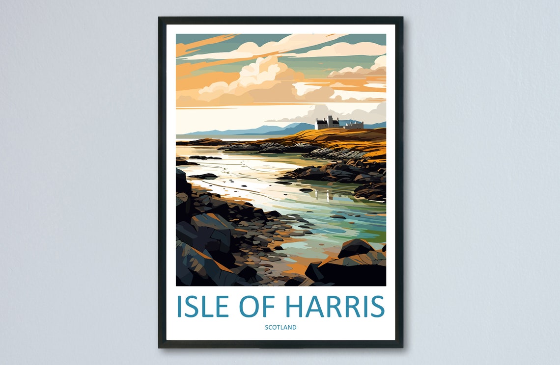 Isle Of Harris Travel Print Wall Art Isle Of Harris Wall Hanging Home Dcor Isle Of Harris Gift Art Lovers Scotland Art Lover Gift Isle Art