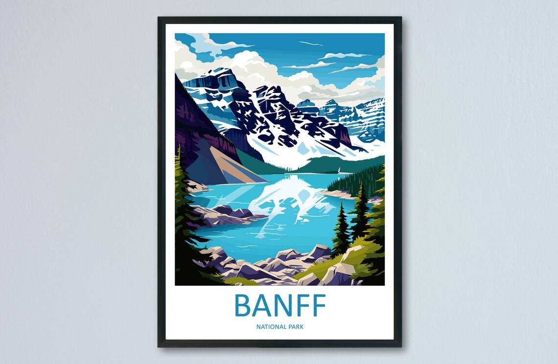 Banff National Park Travel Poster, Canada Wall Decor