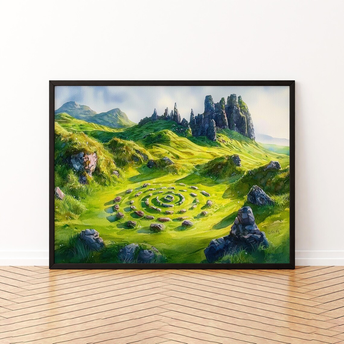 Fairy Glen Scotland Watercolor Travel Poster