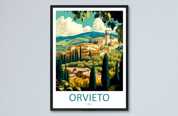 Orvieto Travel Poster, Italy Wall Art