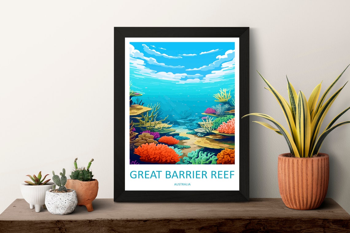 Great Barrier Reef Australia Coral Reef Underwater Scene Poster - Image 3