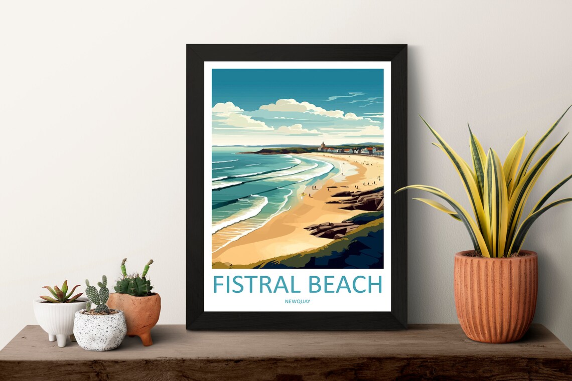Fistral Beach Travel Poster, Newquay Gift - Image 3