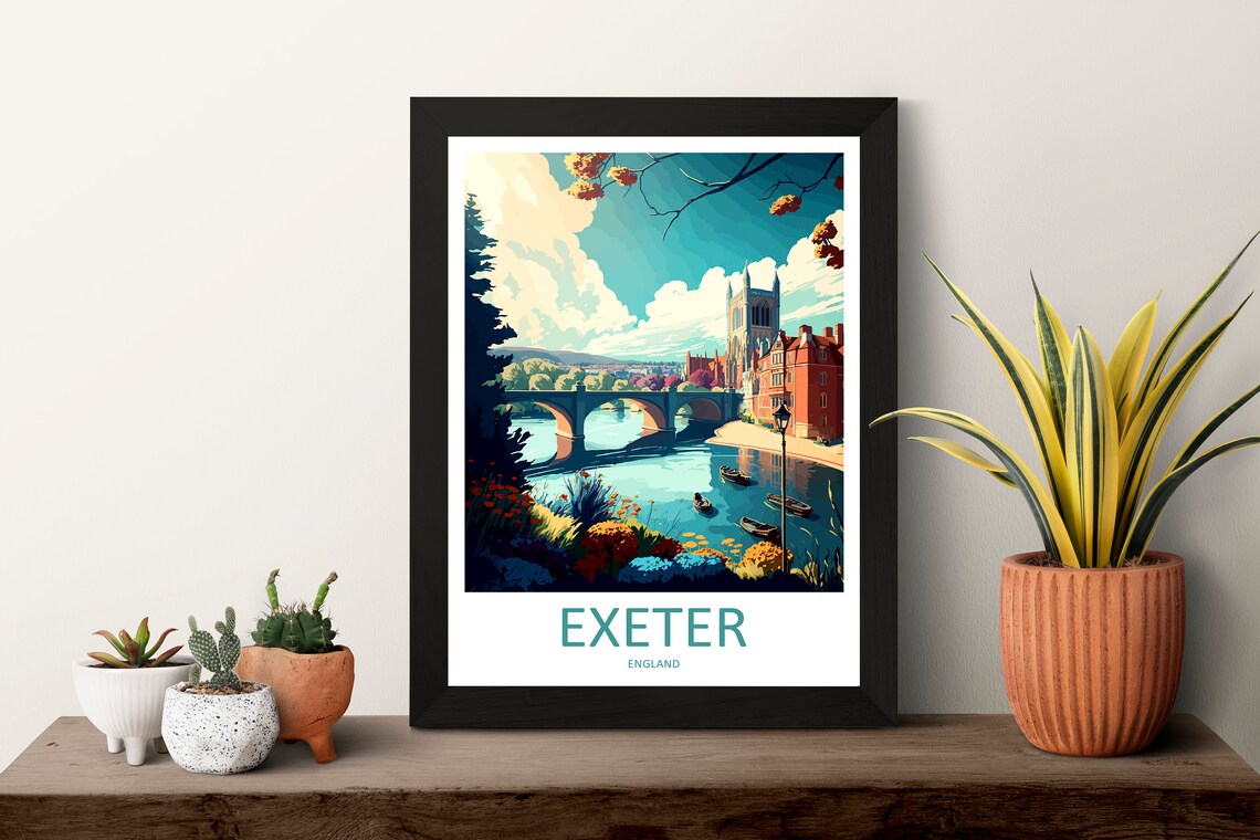 Exeter Travel Poster, England Place Art Print - Image 3