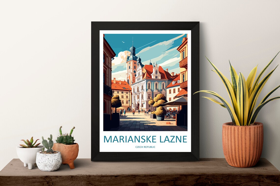 Marianske Lazne Czech Republic Baroque Spa Town Square Poster - Image 3