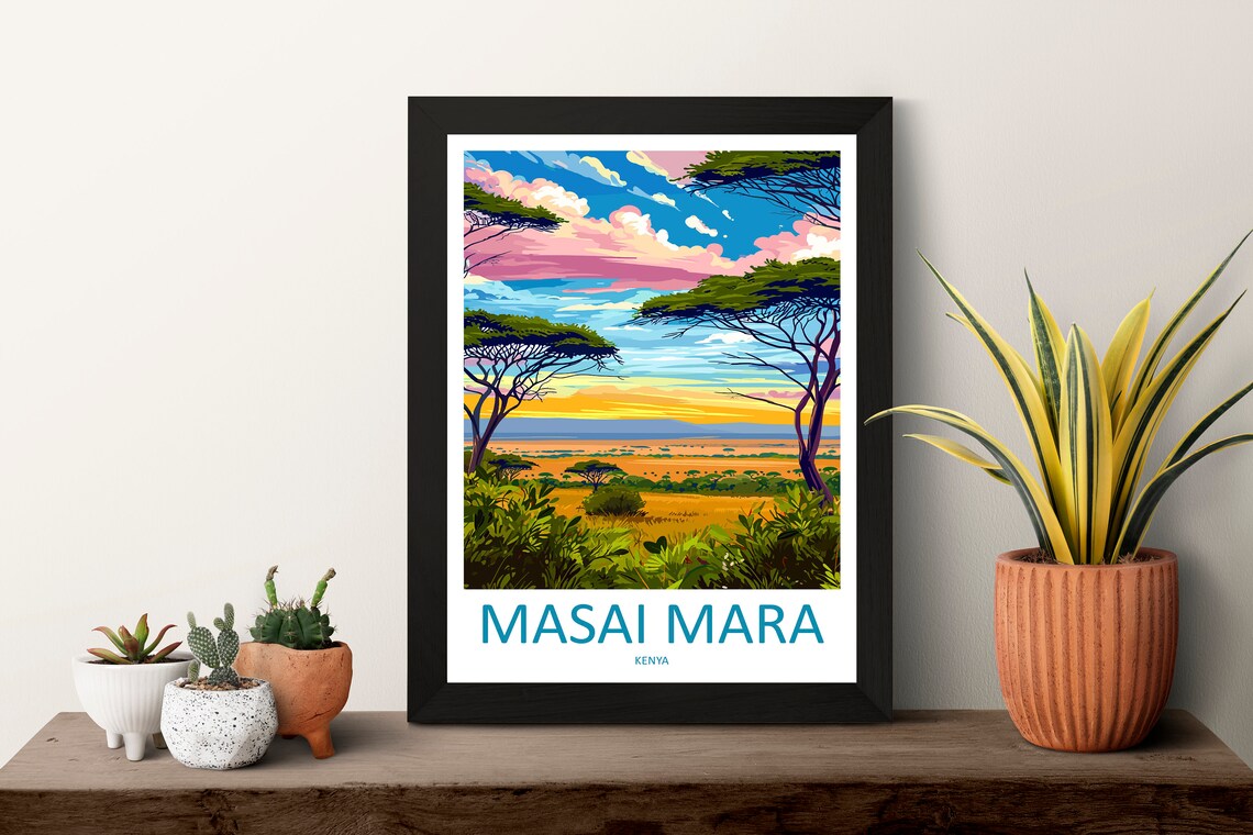 Masai Mara Travel Poster, Kenya Wall Art - Image 3