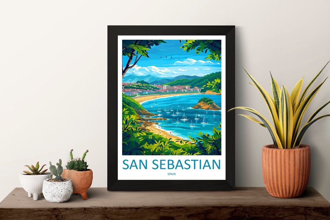 San Sebastian Travel Poster, Spain Place Print - Image 3