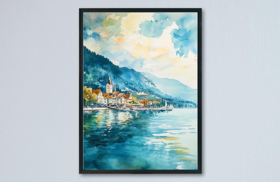Bregenz Lake Constance Shore Church Mountains Austrian Lakes Poster