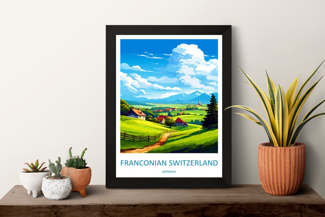 Franconian Switzerland Germany Village Valley Scenic View Poster - Image 3