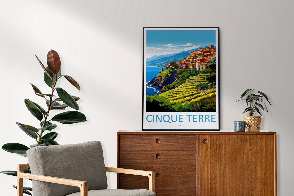 Cinque Terre Travel Poster, Italy Wall Art Print - Image 2