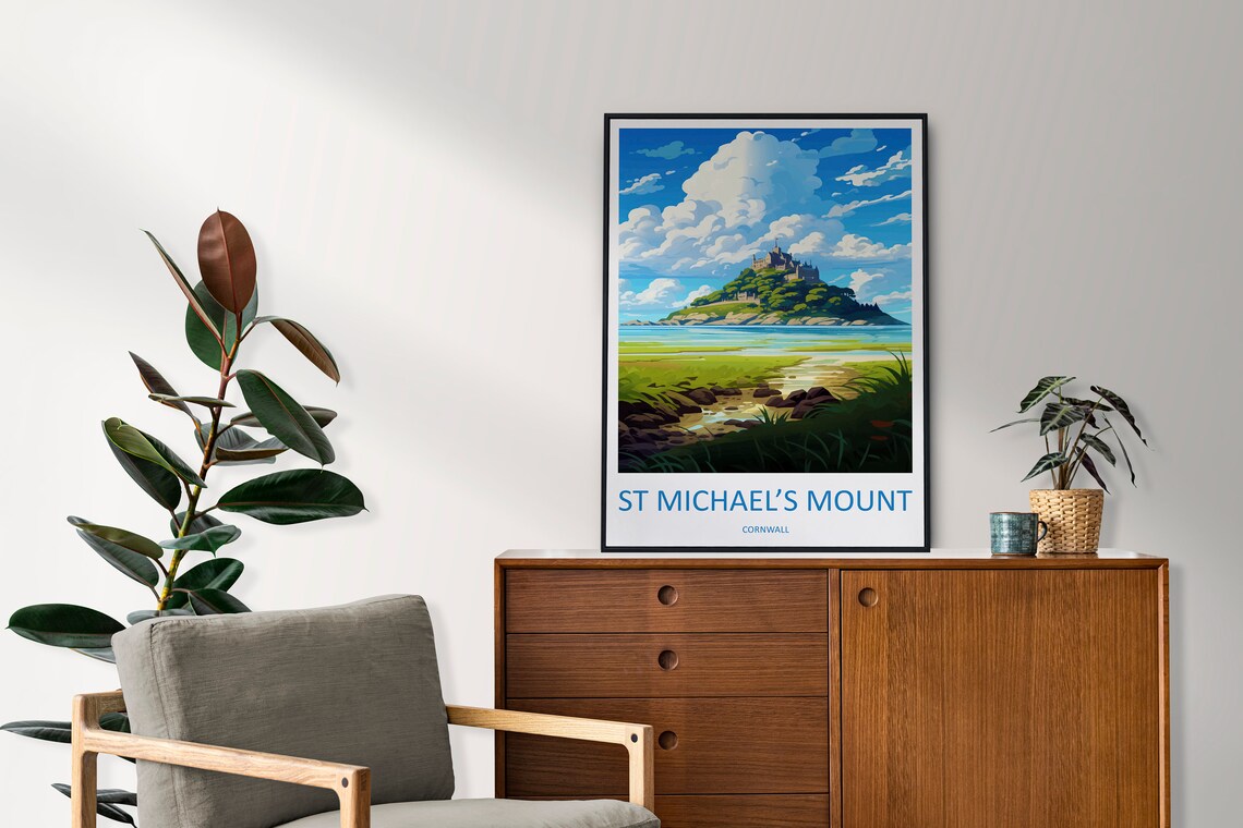 St Michaels Mount Travel Poster, Cornwall Wall Art - Image 2