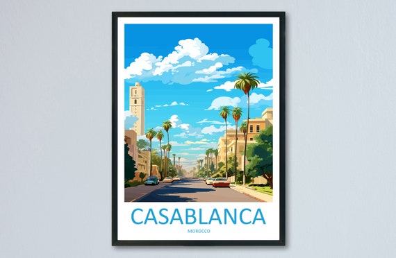 Casablanca Travel Print Wall Art Hanging Home Dcor Gift Lovers Morocco Lover