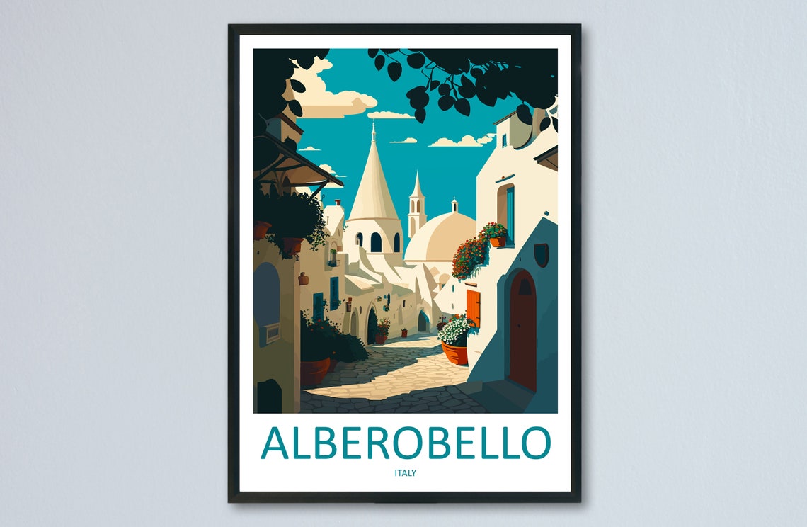 Alberobello Italy Trulli Stone Town White Alley Village Poster