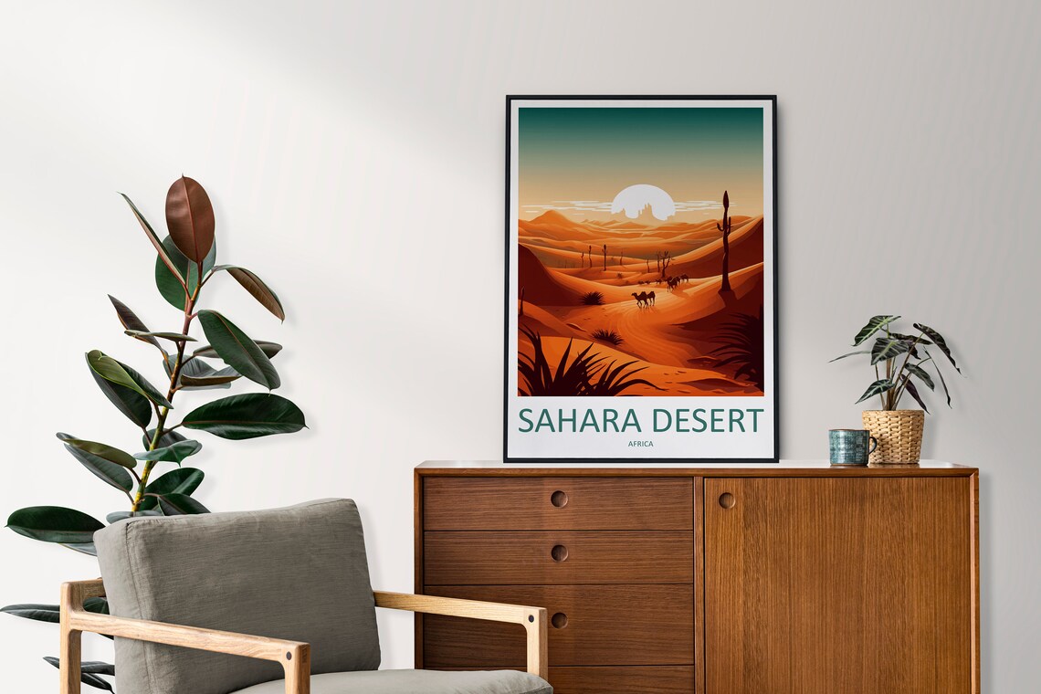 Sahara Desert Travel Poster, Africa Wall Art - Image 2