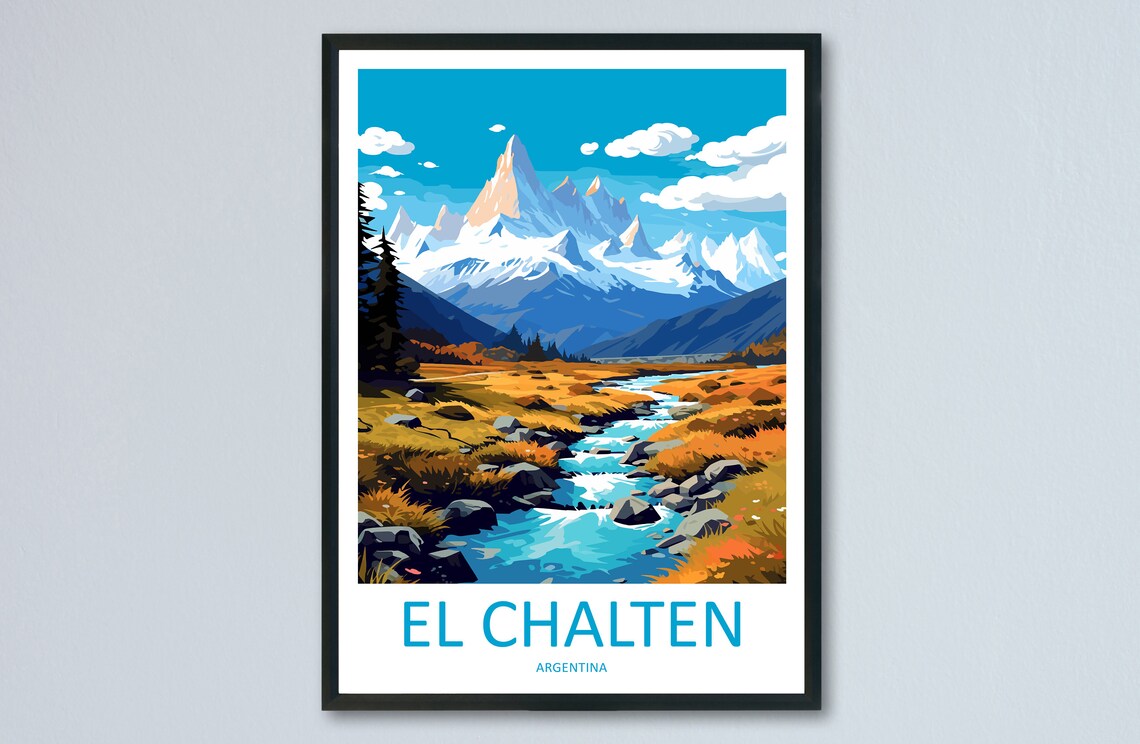 El Chalten Travel Poster, Place Decor Print