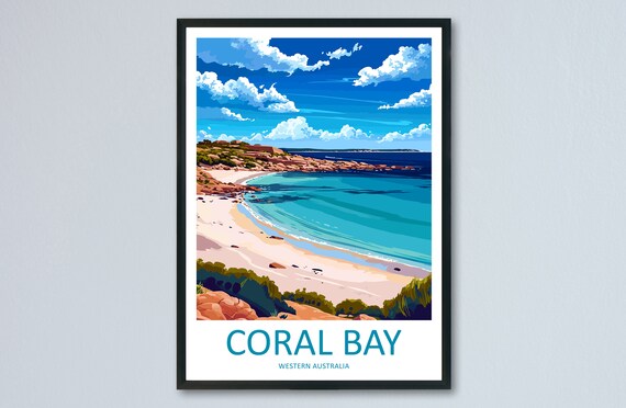 Coral Bay Travel Print Wall Art Coral Bay Wall Hanging Home Dcor Coral Bay Gift Art Lovers Wall Art Australia Travel Print