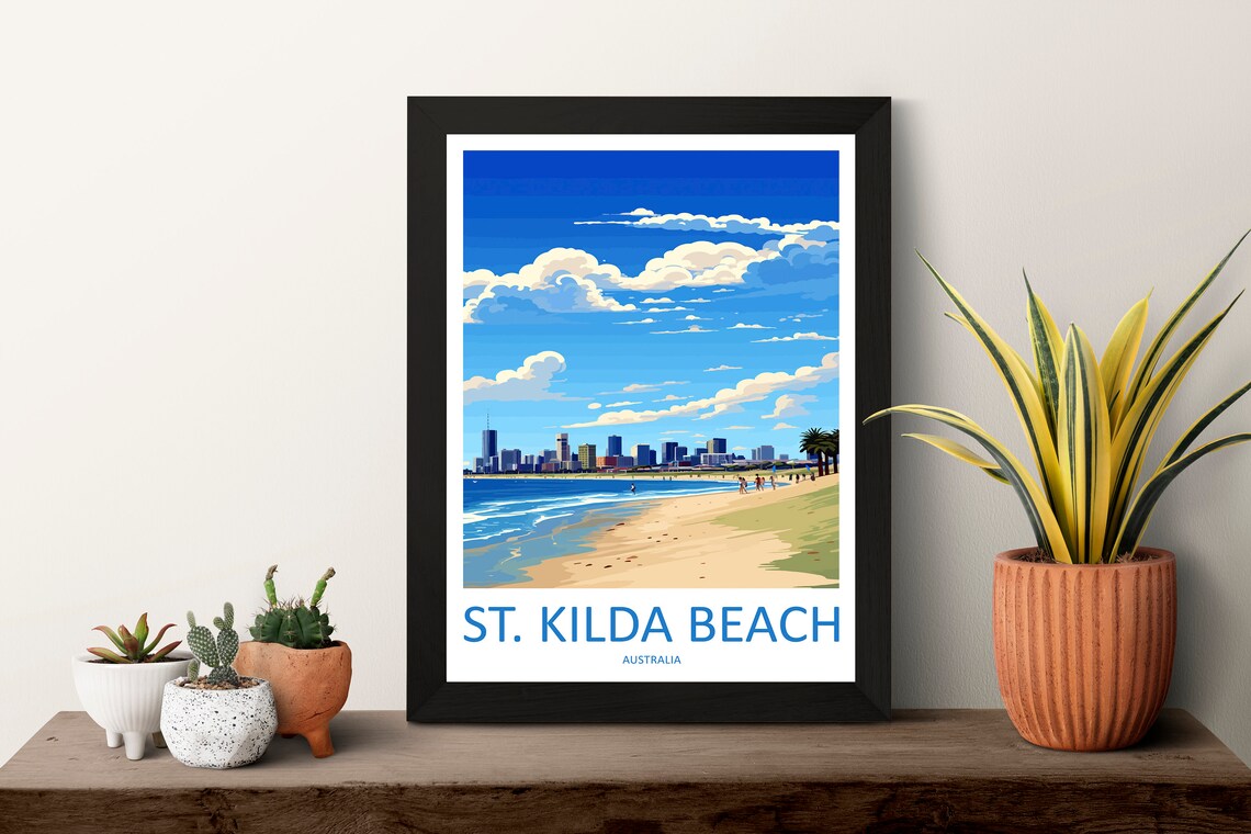 St Kilda Beach Travel Poster, Australia Wall Art - Image 3
