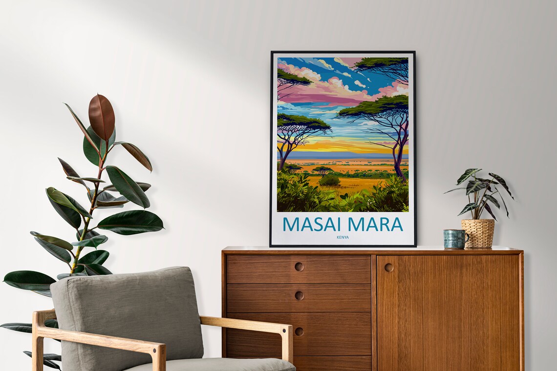 Masai Mara Travel Poster, Kenya Wall Art - Image 2