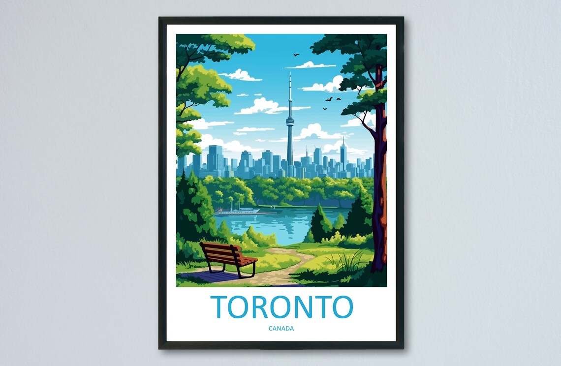 Toronto Travel Poster, Toronto Canada Wall Art Print