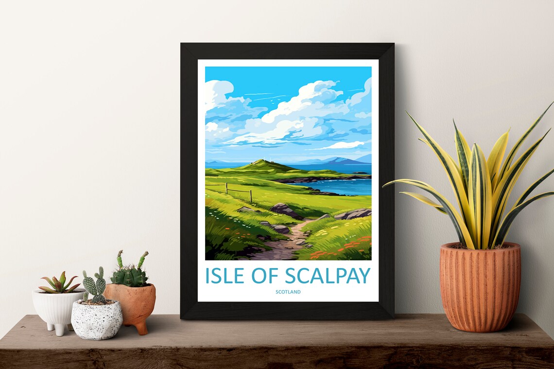 Isle of Scalpay Scotland Green Headland Coastal Travel Poster - Image 3