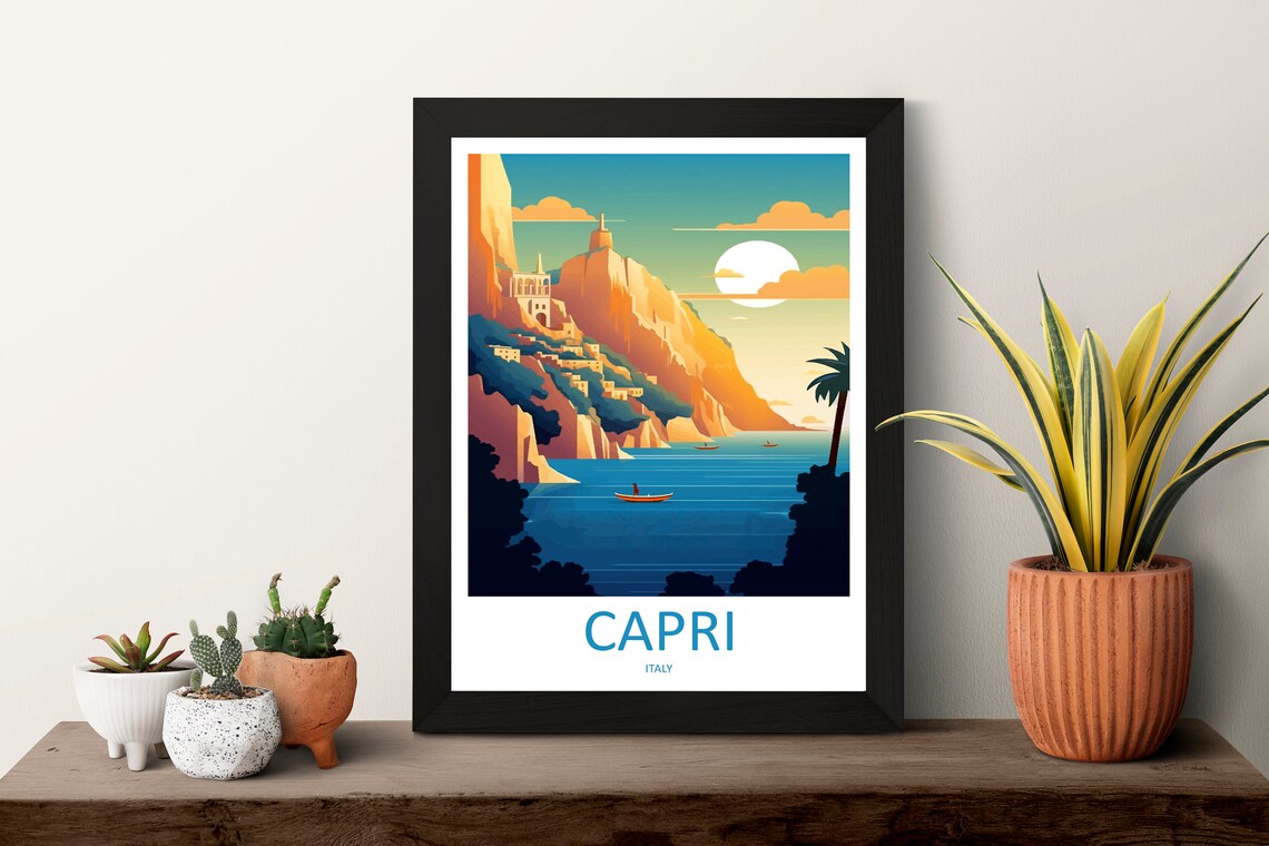Capri Travel Poster, Capri Italy Wall Art Print - Image 3