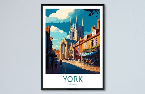 York Travel Poster, England City Wall Art