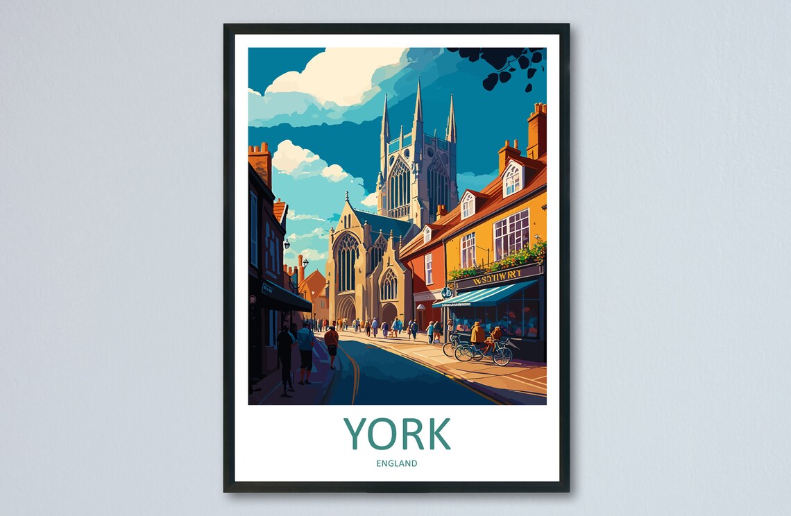 York Travel Poster, England City Wall Art