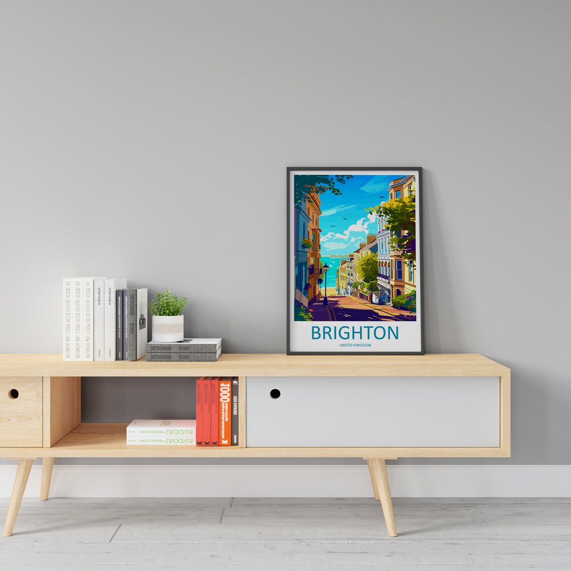 Brighton United Kingdom Seaside Street Ocean View Travel Poster - Image 2