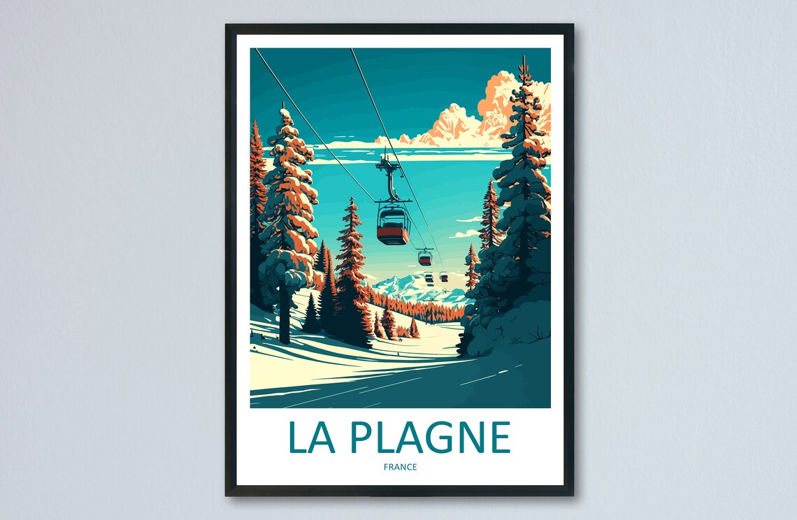 La Plagne Ski Art Lover Gift Travel Poster