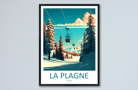 La Plagne Ski Art Lover Gift Travel Poster