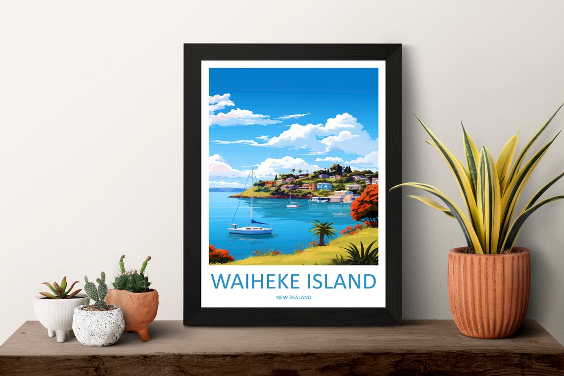 Waiheke Island Travel Print Wall Art Waiheke Island Wall Hanging Home Dcor Waiheke Island Gift Art Lovers New Zealand Art Lover Gift Print - Image 3