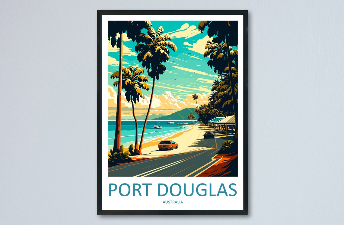 Port Douglas Australia Travel Poster, Wall Decor