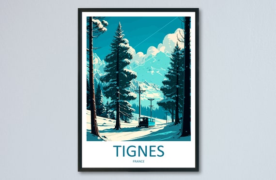 Tignes Travel Print Wall Art Tignes Wall Hanging Home Dcor Tignes Gift Art Lovers Ski Art Lover Gift Tignes Print Skiing Tignes Ski Art