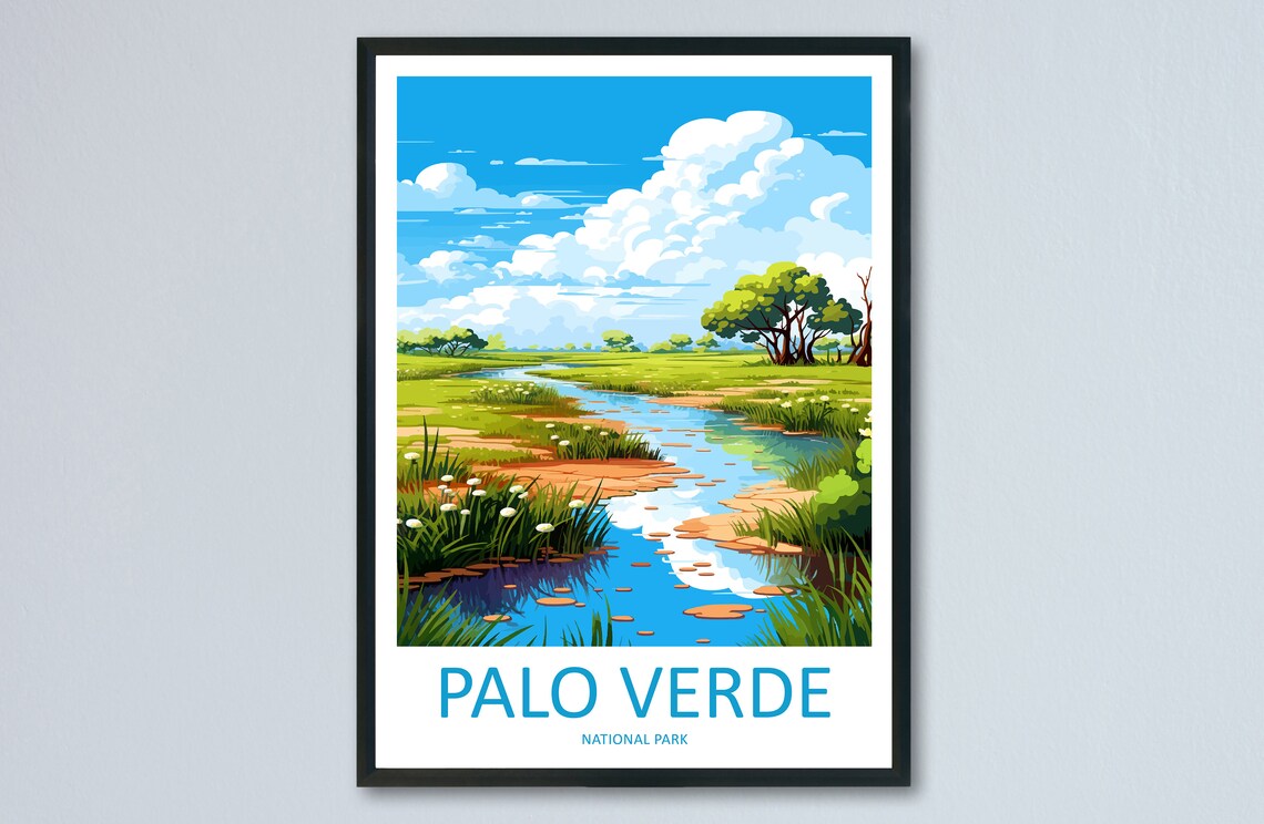 Palo Verde National Park Costa Rica Wetlands Poster with River