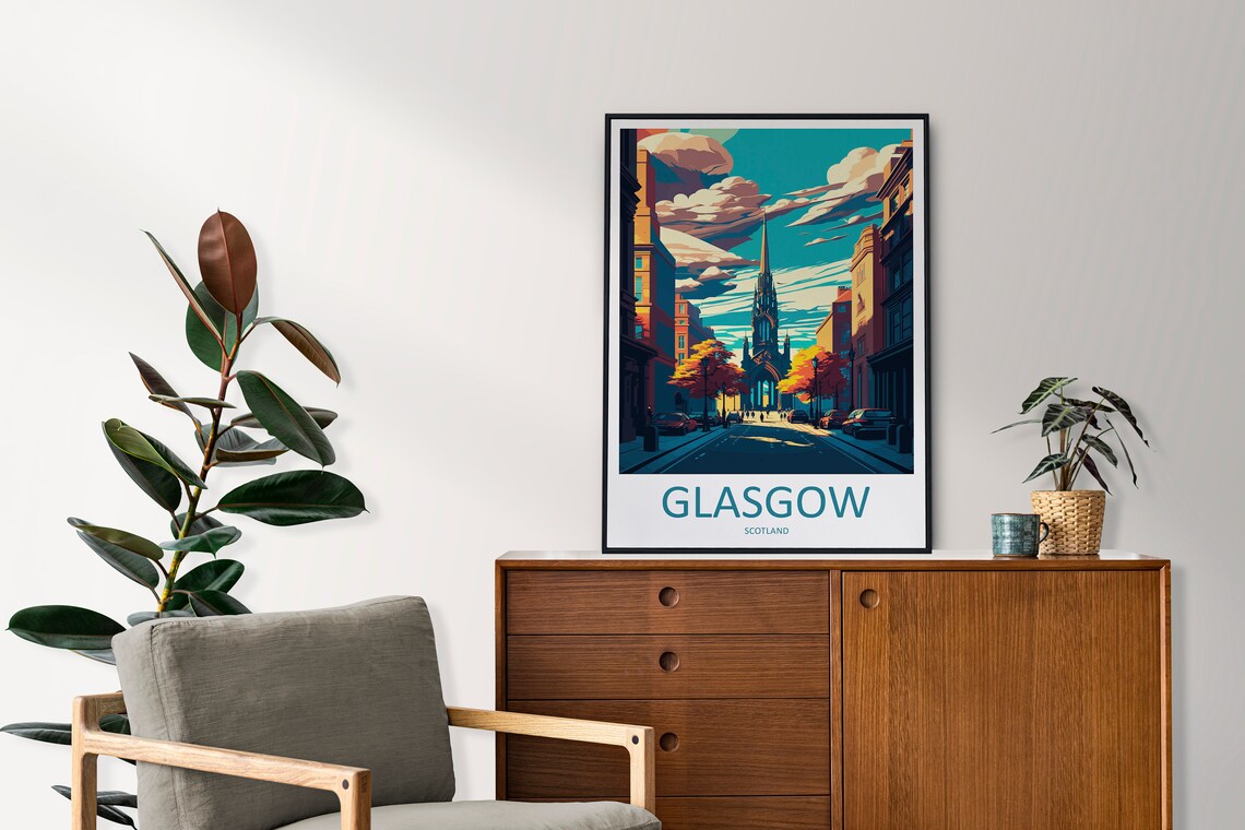 Glasgow Travel Poster, Scotland City Wall Art - Image 2