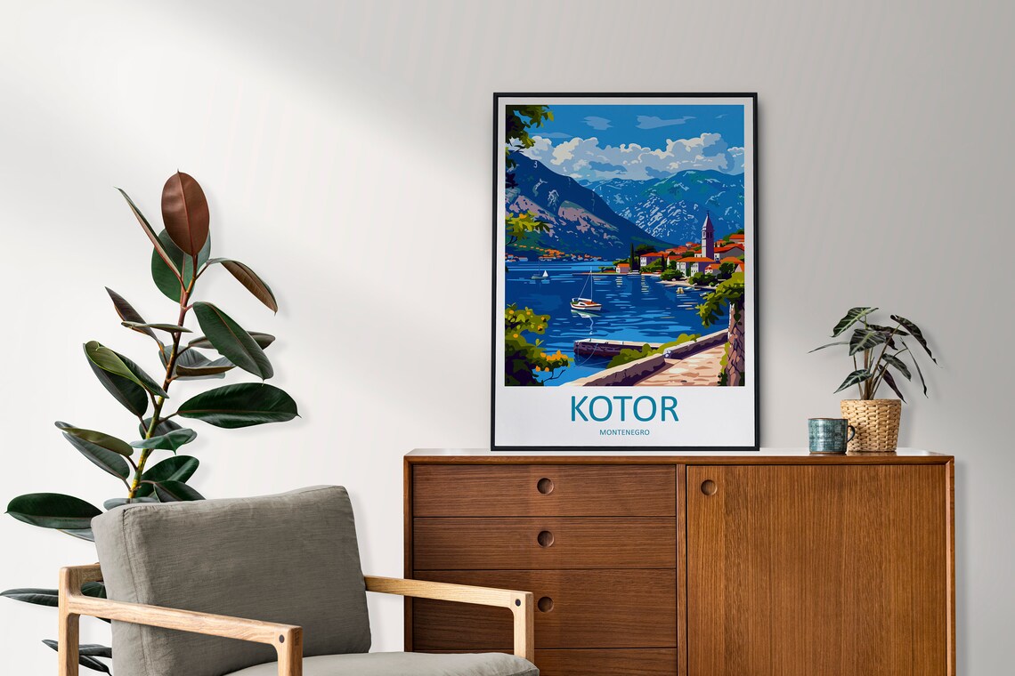 Kotor Landscape Art Print, Montenegro Wall Decor - Image 2