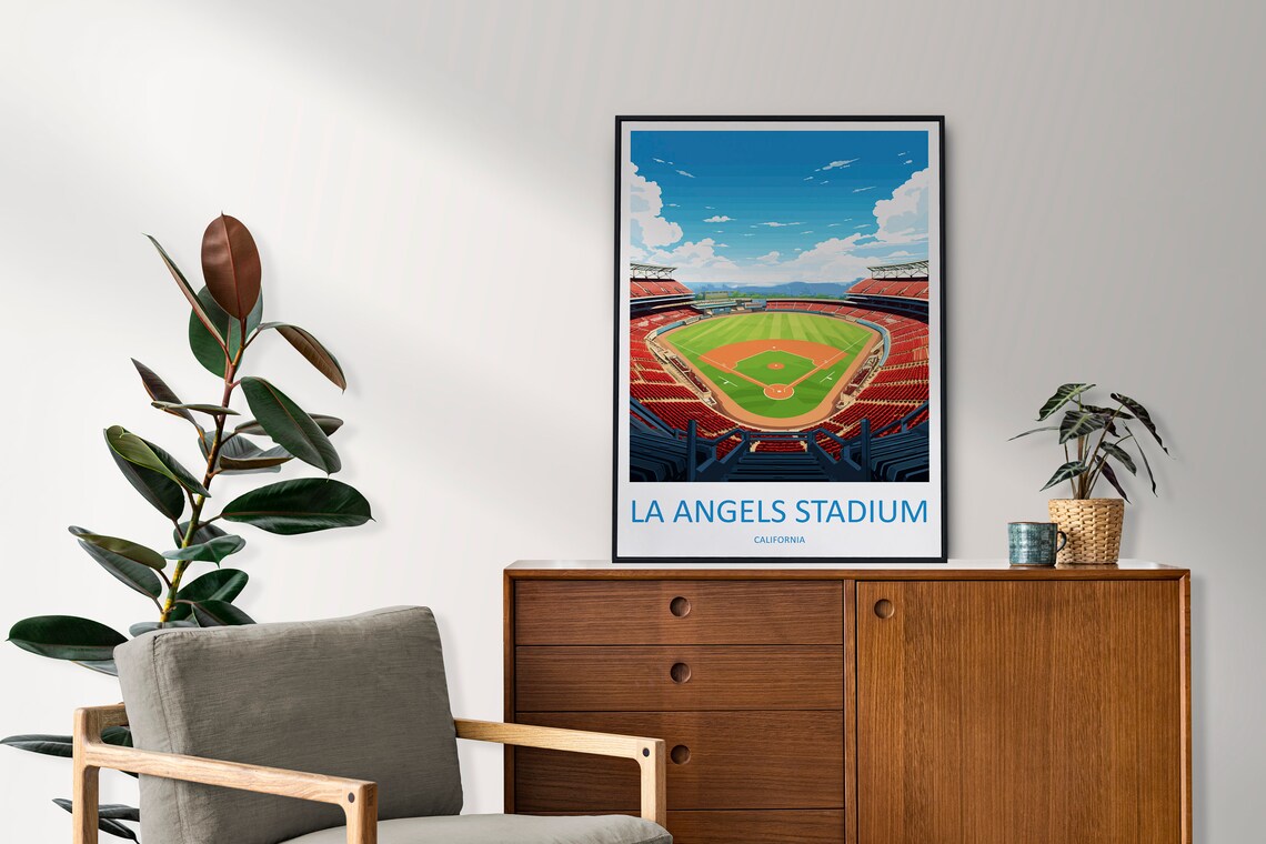 Los Angeles Angels Stadium California Baseball Field Travel Poster - Image 2