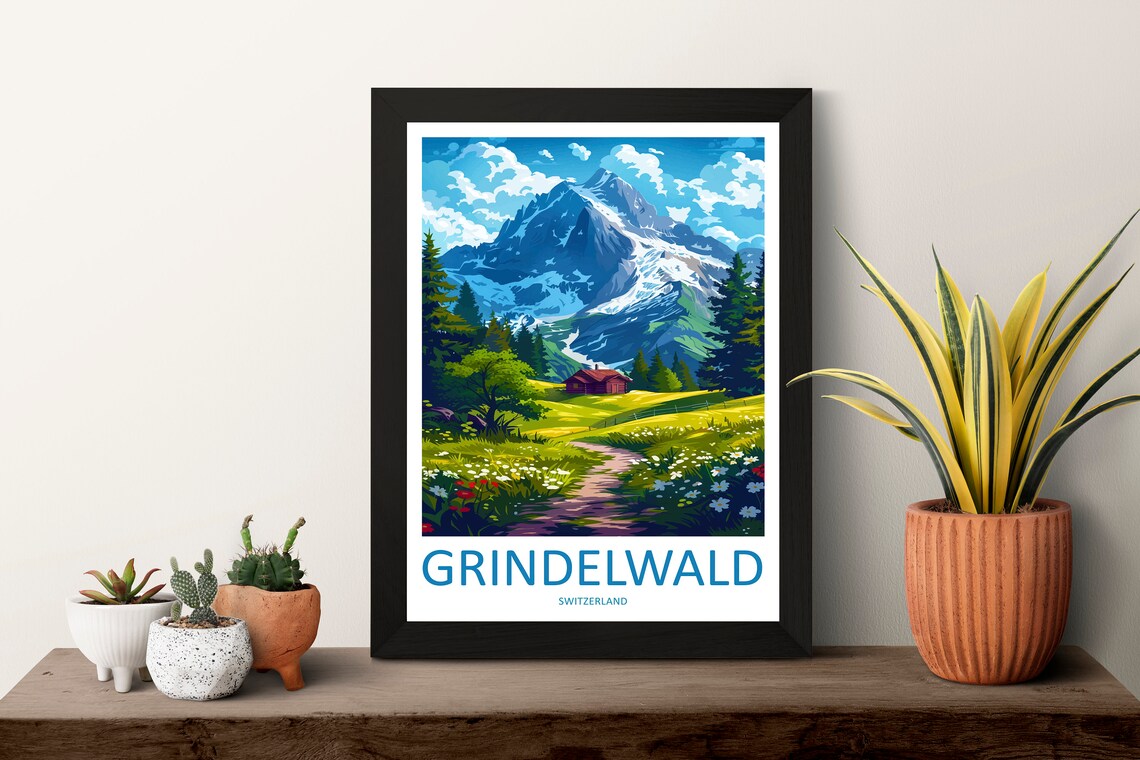 Grindelwald Travel Poster, Switzerland Wall Art - Image 3