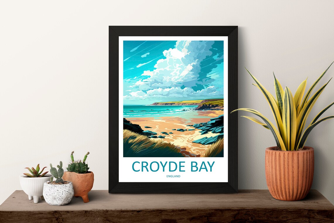 Croyde Bay Travel Poster, Home Decoration - Image 3