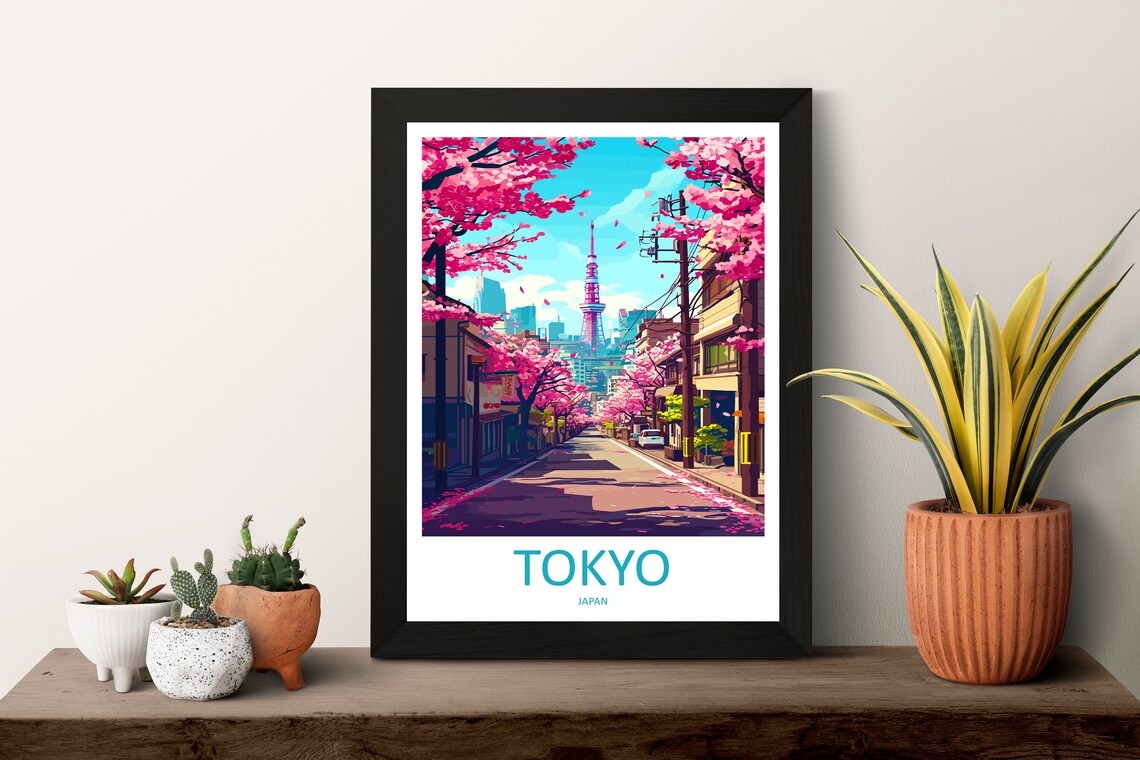 Japan Travel Poster, Tokyo Wall Art Print - Image 3