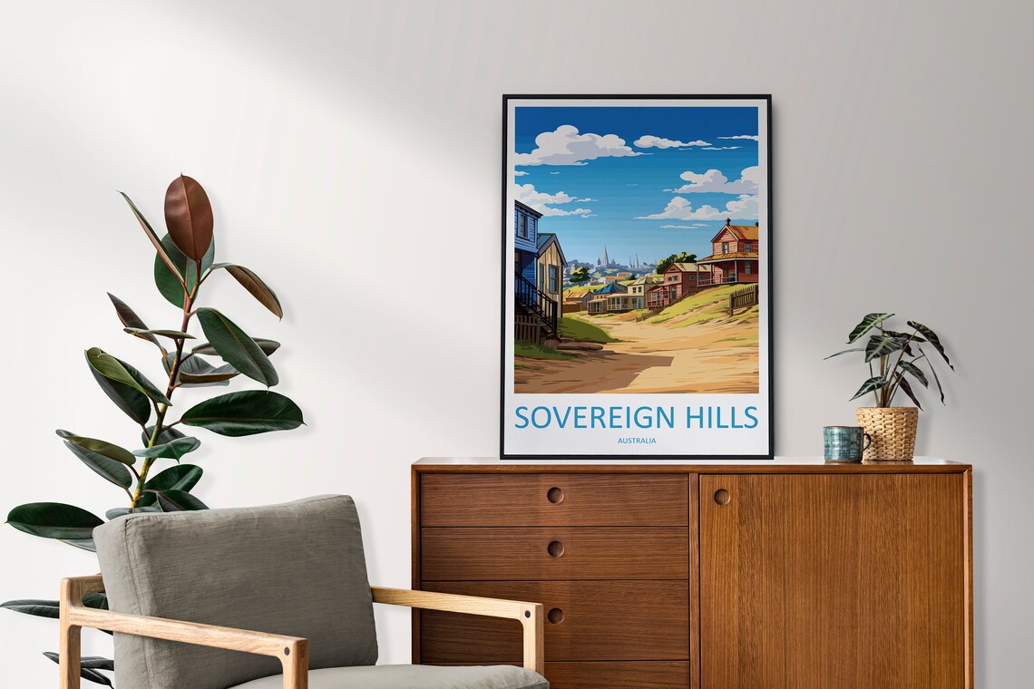 Sovereign Hills Gold Rush Era Village Street Sunny Travel Poster - Image 2