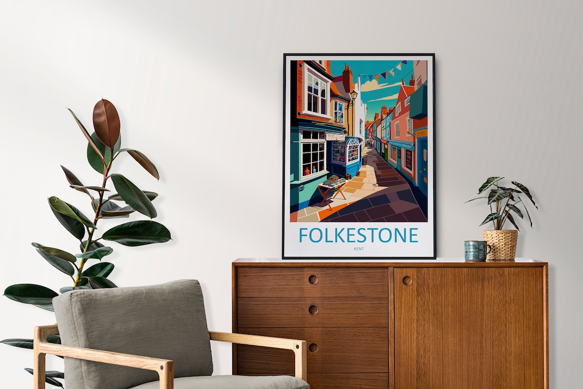 Folkestone Travel Poster, England Wall Art Print - Image 2