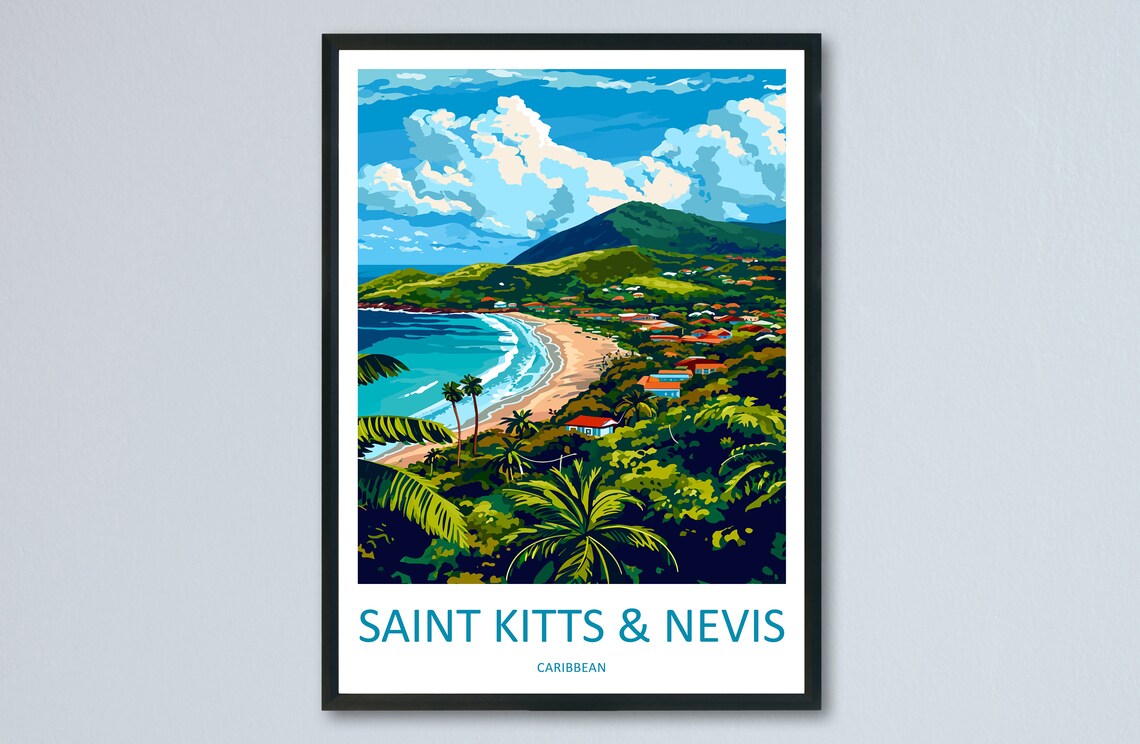 Saint Kitts And Nevis Travel Poster, Caribbean