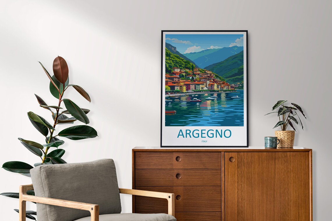 Argegno Italy Travel Poster, Europe Wall Art - Image 2