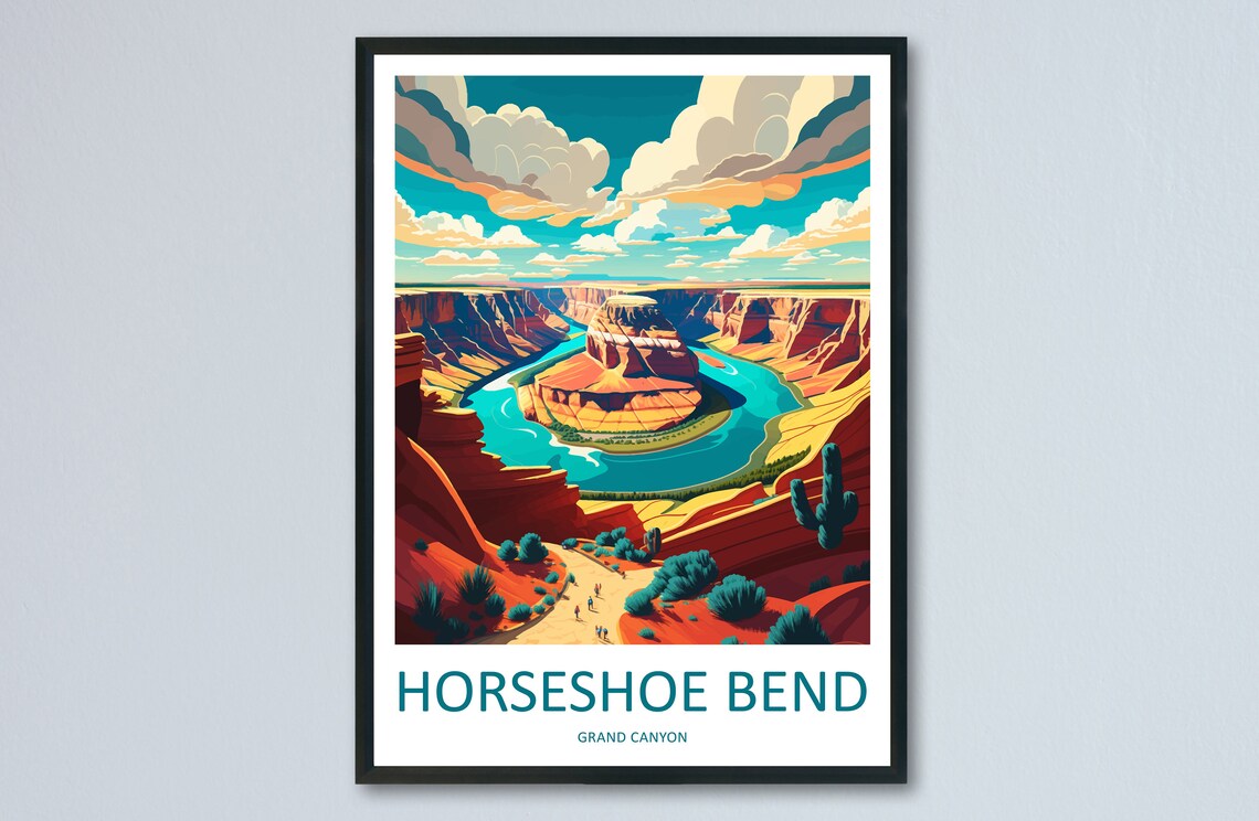 Horseshoe Bend Grand Canyon River Meander Overlook Day Poster