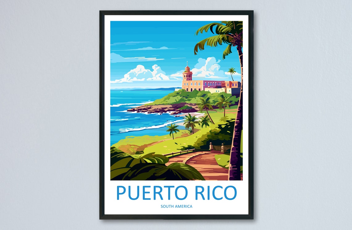 Puerto Rico Travel Print Wall Art Puerto Rico Wall Hanging Home Dcor Puerto Rico Gift Art Lovers Wall Art Caribbean Travel Print Poster