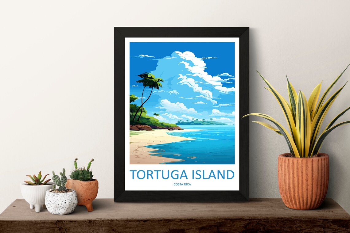 Tortuga Island Costa Rica Sandy Beach Tropical Escape Travel Poster - Image 3